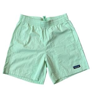 Patagonia Baggies Shorts Mens Small Mint Green Elastic Waist 5 Inch Inseam 58046